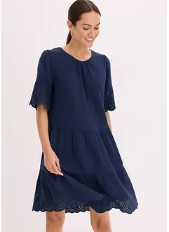 Robe en gaze de coton à broderies anglaises, bonprix