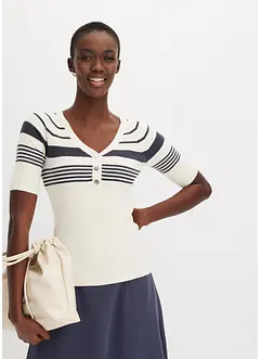 Pull en fine maille avec boutons décoratifs, bonprix