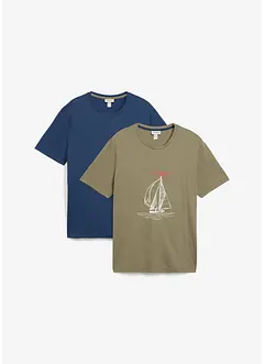 Lot de 2 T-shirts 100% coton, bonprix