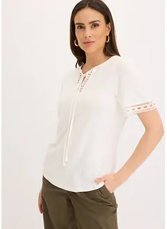 T-shirt tunique avec dentelle, bonprix