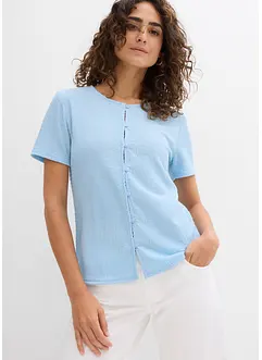 T-shirt texturé et boutonné, bonprix