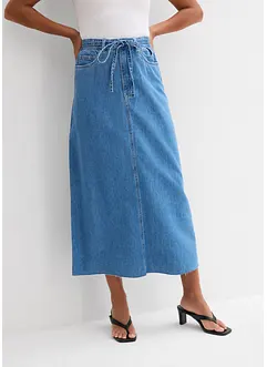 Jupe midi en jean taille mi-haute, toile super souple, bonprix