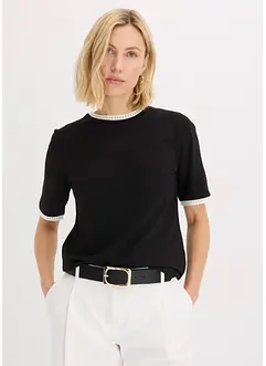 T-shirt à liserés en dentelle, bonprix