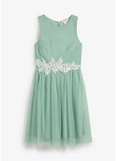 Robe midi avec empiècement dentelle, bonprix