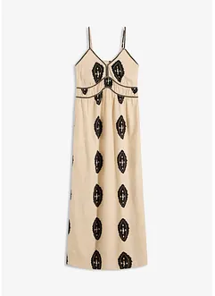 Robe longue imprimée en lin majoritaire, bonprix