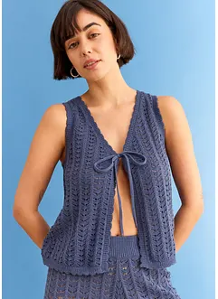 Gilet sans manches en maille ajourée, bonprix