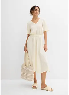 Robe midi en seersucker aérien, bonprix