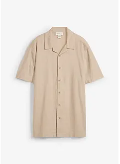 Chemise manches courtes en lin majoritaire, ample, bonprix