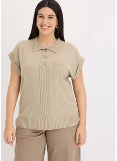 Pull col polo en coton mélangé, bonprix