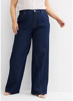 Jean large taille haute, peu extensible, bonprix
