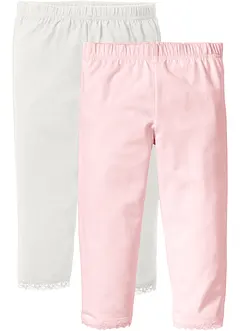 Lot de 2 leggings avec dentelle en bas des jambes, bonprix