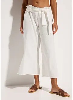 Pantalon de plage en gaze de coton, longueur 3/4, bonprix