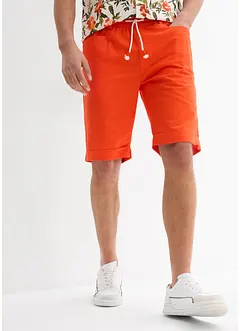 Bermuda à taille élastiquée en lin mélangé, Regular, bonprix