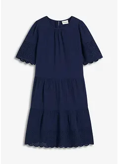Robe en gaze de coton à broderies anglaises, bonprix