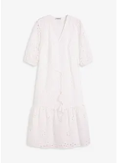 Robe midi à broderies anglaises, bonprix