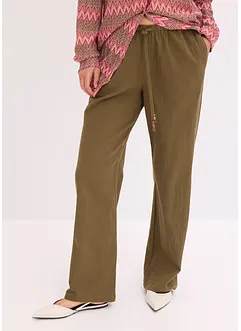 Pantalon large et texturé, bonprix