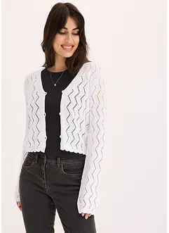 Gilet en maille aspect crochet, bonprix