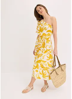 Robe asymétrique imprimée en viscose texturée, bonprix
