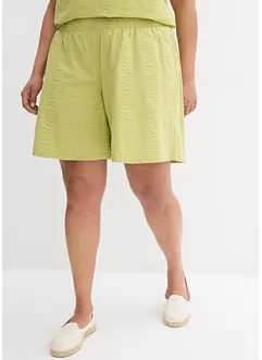 Short taille élastiquée en seersucker coton, bonprix