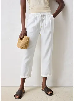 Pantalon taille élastiquée 100 % lin, bonprix