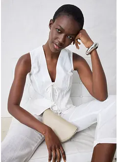 Blouse sans manches 100% lin, bonprix