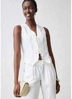 Blouse sans manches 100% lin, bonprix