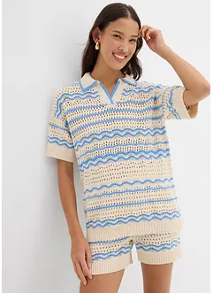 T-shirt oversize en maille légère coton et lin, bonprix