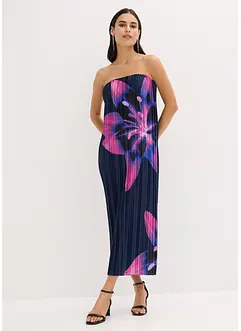 Robe bustier plissée en satin brillant, bonprix