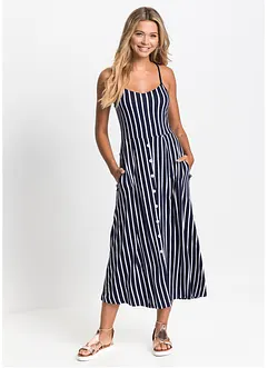 Robe estivale en jersey rayé avec jupe boutonnée, bonprix