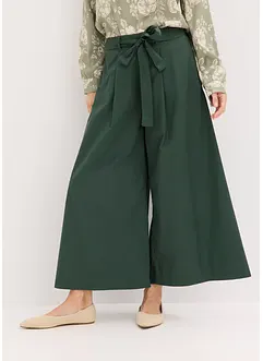 Pantalon en popeline de coton et ceinture (ens. 2 pces), bonprix