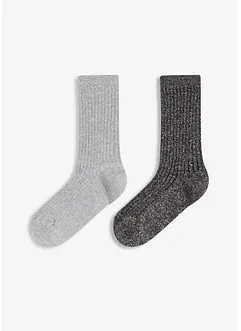 Lot de 2 paires de chaussettes avec coton et lurex, bonprix