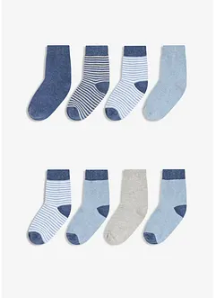 Lot de 8 paires de chaussettes mi-hautes coton majoritaire, bonprix