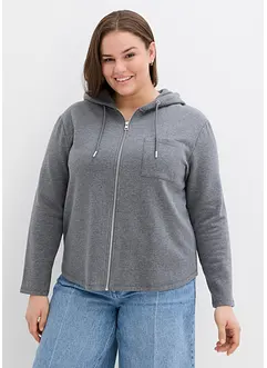Sweat zippé à capuche en matière néoprène douce, bonprix