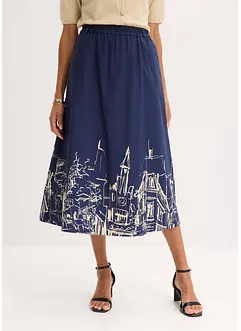 Jupe midi en popeline de coton, bonprix