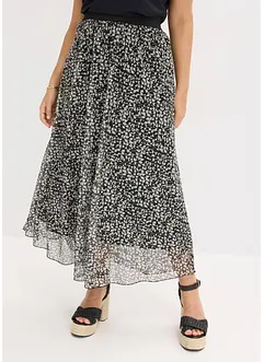 Jupe en jersey-mesh à taille élastiquée, bonprix