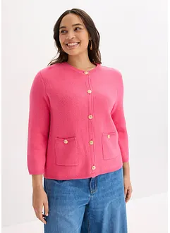 Gilet court en maille avec boutons décoratifs, bonprix