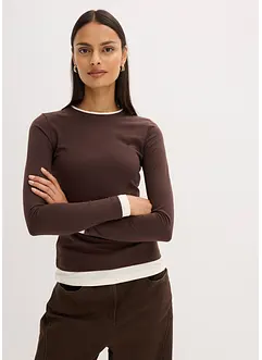 T-shirt manches longues en coton mélangé, bonprix