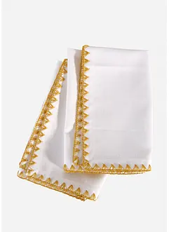 Lot de 4 serviettes de table à bordure brillante, bonprix