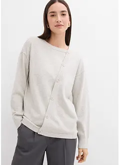 Pull en fine maille à boutons asymétriques, bonprix