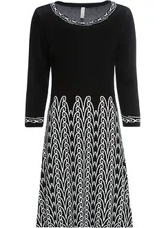 Robe évasée en maille à motif jacquard, bonprix