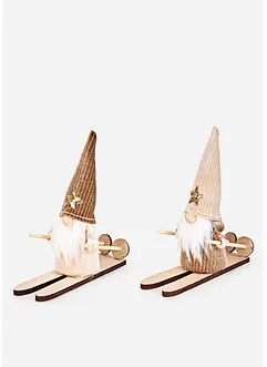 Set de 2 lutins skieurs, bonprix