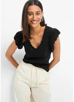T-shirt doux en maille de viscose mélangée, bonprix