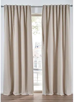 Rideau occultant double couche, devant texturé (1 pce), bonprix