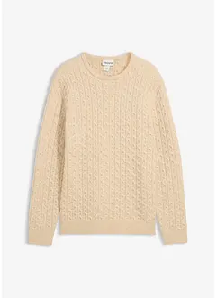 Pull à col rond et motif texturé, bonprix