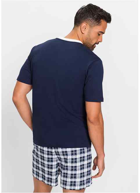 Pyjama Court Homme Été - Coton Élastique - Impression Chat - Confortable Et Léger