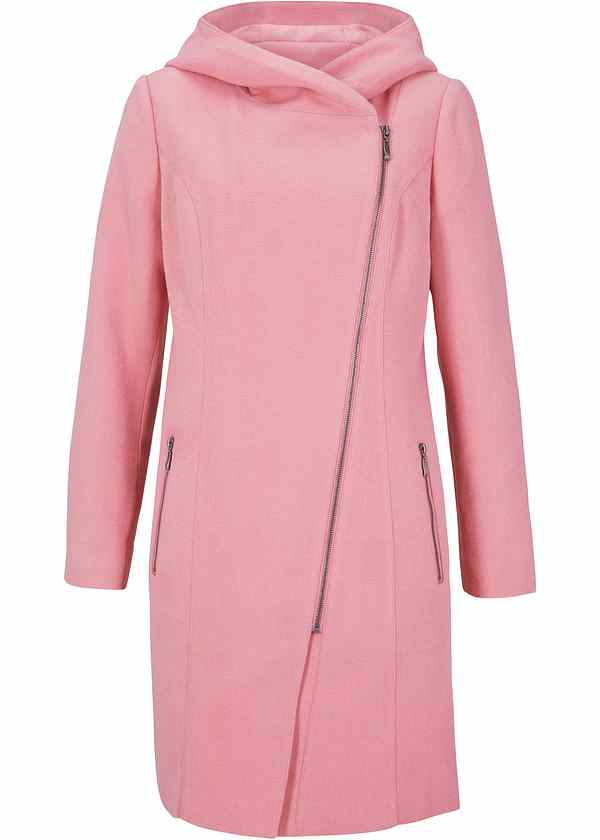 Veste longue avec zip asymétrique vieux rose bpc bonprix Veste longue avec zip asymétrique gris clair chiné Femme