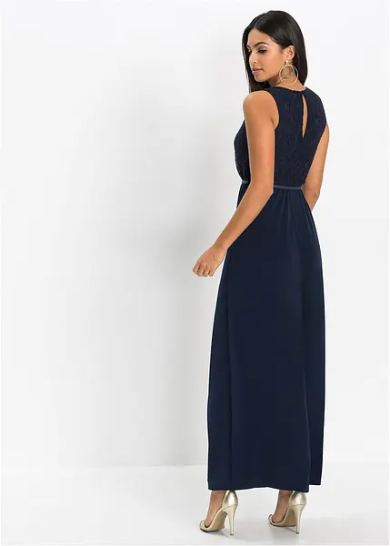 Robe Noire Elle Avec Ceinture Bleue - Taille 6, Occasion Très Bon état