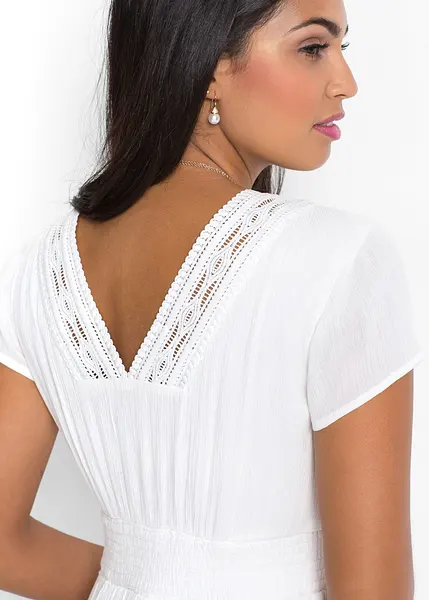 Bon prix robe blanche dentelle sale