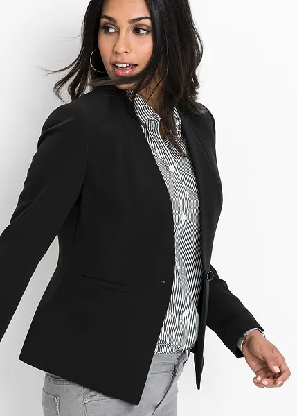 Blazer elegant a un bouton avec poches passepoilees