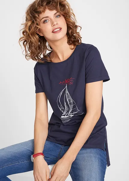 T shirt fendu fashion sur les côtés femme